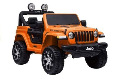 Kinder Elektroauto Jeep Rubicon Allradantrieb + AUDIO + LED Orange