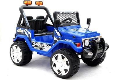 Kinder Elektroauto JEEP Raptor zwei Motoren + LED + Audio + FB blau
