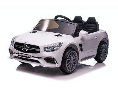 Kinder Elektroauto Mercedes Benz SL63 AMG weiss Zwei Motoren, LED, FB, UVM.