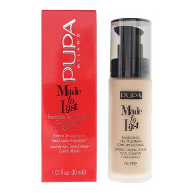 Pupa Made To Last 10 Natural Beige Foundation 30ml