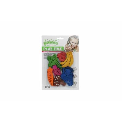 Small pet play toy-fruit/ veggie mix 14pk