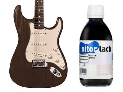 Gitarren Beize / Woodstain Brown / Braun 250 ml Flasche