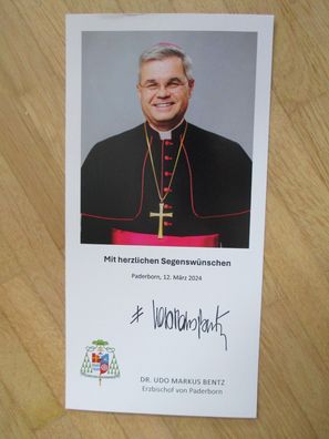 Erzbischof von Paderborn Dr. Udo Markus Bentz - handsigniertes Autogramm!!!