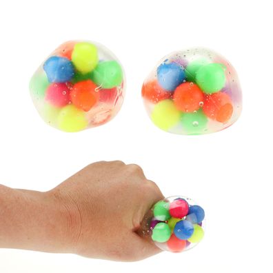 Toi-Toys - Quetsch-Ball gefüllt mit bunten Bällchen Antistressball Stressball