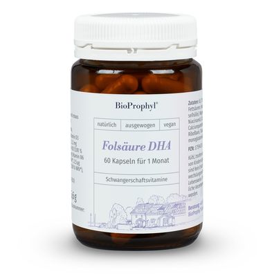 BioProphyl Folsäure DHA | DHA, Folsäure & Vitamin D3 | 60 Kapseln