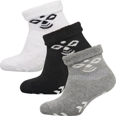 Hummel Kinder Socken Snubbie Socks 3 Pk Black/ Grey Melange/ White-15-17