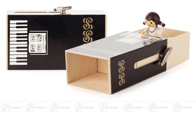 Musikdose Musikdose \"Piano-Box\" mit Mädchen H=ca 6 cm NEU Erzgebirge Spieldose