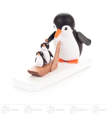Miniatur Pinguin Schlittenfahrer BxHxT 6,5 cmx4,5 cmx2 cm NEU Erzgebirge