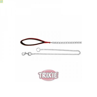 Trixie Kettenleine mit Nylon Handschlaufe rot, Größe M-L, 1,0m / 3,0mm