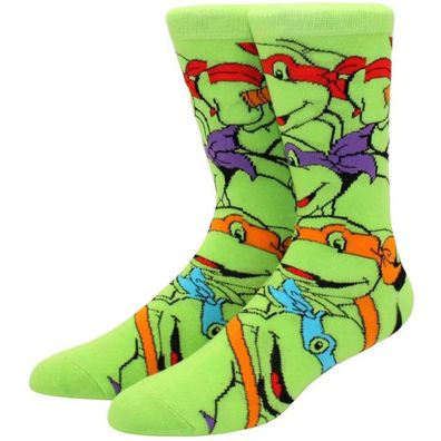 Turtles Motiv Socken Teenage Mutant Ninja Turtles Socken Cartoon TMNT Grüne Socken