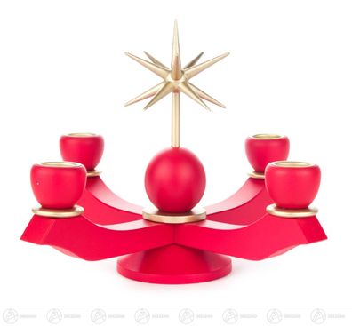 Adventsleuchter mit Stern, rot für Kerzen d=20mm BxHxT 19,5 cmx17 cmx19,5 cm NEU