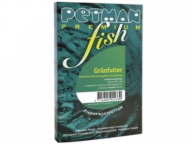 Petman fish Grünfutter Fischfutter tiefgekühlt 100 g (Inhalt Paket: 15 Stück)