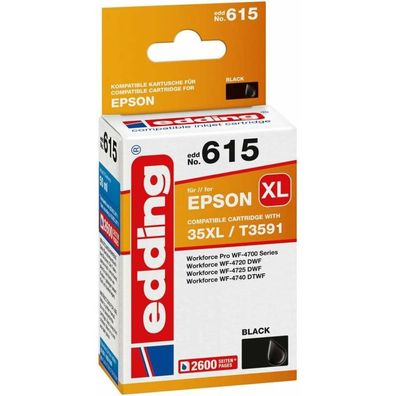 edding EDD-615 schwarz Tintenpatrone ersetzt EPSON 35XL / T3591XL