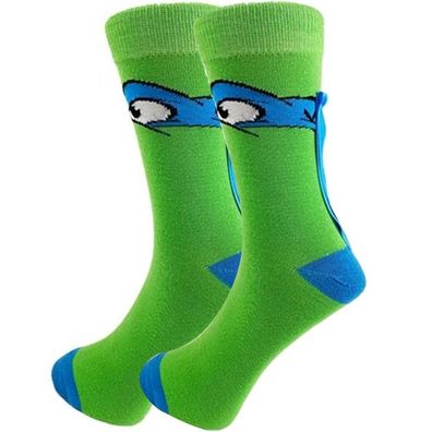 Leonardo Motiv Socken Teenage Mutant Ninja Turtles Cartoon Socken mit Blaue Schleife