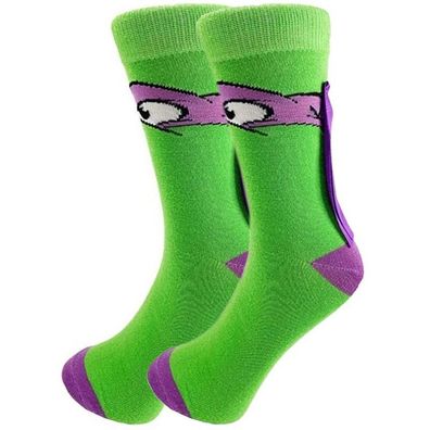 Donatello Motiv Socken Teenage Mutant Ninja Turtles Cartoon Heroe Socken mit Schleife