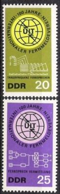 DDR Nr.1113/14 * * Fernmeldeunion UIT 1965, postfrisch