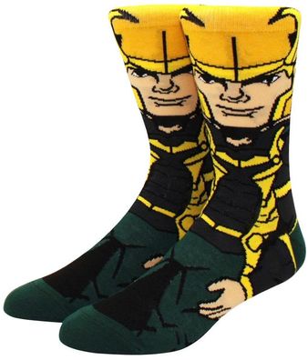 Loki Socken Marvel Comics Universe Avengers Cartoon Heroes Loki Motiv Helden Socken