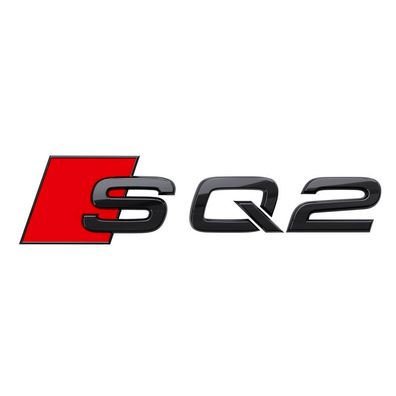 Original Audi SQ2 Schriftzug Logo Aufkleber Emblem schwarz/ rot 81A853741DT94