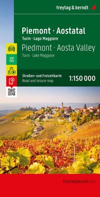 Piemont - Aostatal, Stra?en- und Freizeitkarte 1:150.000, freytag & berndt,