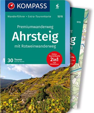 Kompass Wanderf?hrer Premiumwanderweg Ahrsteig mit Rotweinwanderweg, 30 Tou ...