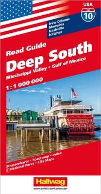 Hallwag USA Road Guide 10 Deep South 1:1.000.000,