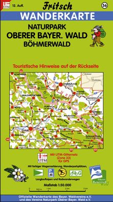 Naturpark Oberer Bayerischer Wald / B?hmerwald 1 : 50 000. Fritsch Wanderka ...