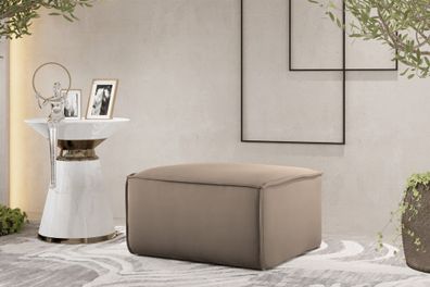 Polsterhocker Designerhocker CELES Premium 65x65 cm Stoff Opera Velvet Sand