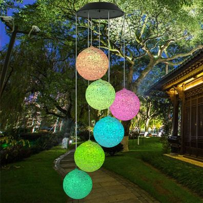 Solar LED Windspiel, Transparenter Kolibri, Farbwechselnd, Wasserdicht, Garten-Dekor