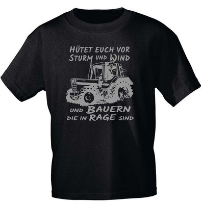 T-Shirt mit Print - ... und Bauern die in Rage sind - 15723 Schwarz Gr. L