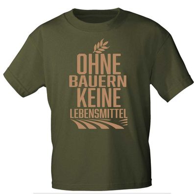 T-Shirt mit Print - Ohne Bauern keine Lebensmittel - 15726 olivgrün Gr. L