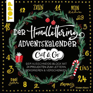 Der Handlettering-Adventskalender - Cut & Go: Der Ausschneide-Block mit 24 ...