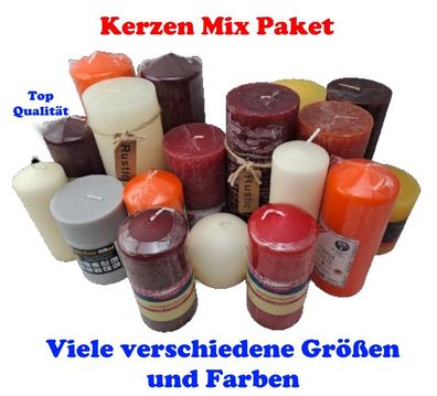 8 kg Kerzen Stumpen Mix Paket - Deutsche Marken Qualität -