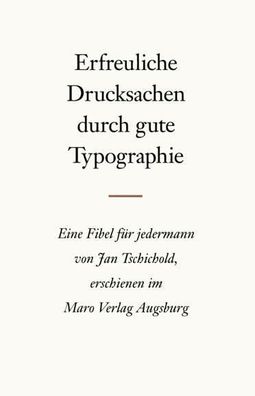 Erfreuliche Drucksachen durch gute Typografie, Jan Tschichold