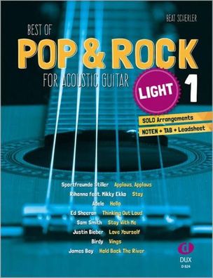Best of Pop & Rock for Acoustic Guitar light 1, Beat Scherler