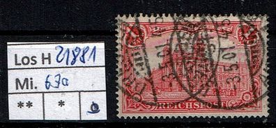 Los H21881: Deutsches Reich Mi. 63 a, gest.