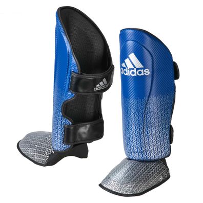 adidas Pro Kickboxing Schienbein-Spannschutz blue/ silver, adiKBSI300