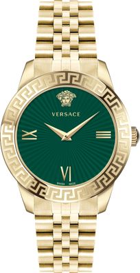 Versace VEVC00619 Greca Signature Lady grün gold Edelstahl Armband Uhr Damen NEU