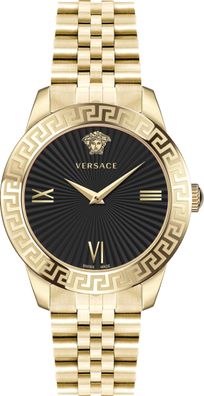 Versace VEVC01121 Greca Signature Lady schwarz gold Edelstahl Damen Uhr NEU