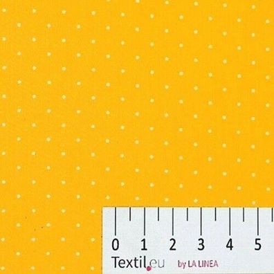 Baumwollsatin, Pünktchen gelb-weiß, 150 cm breit, Meterware, ab 0,5 lfdm