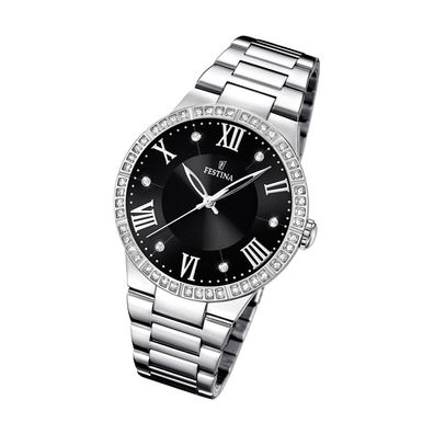 Festina Edelstahl Damen Uhr F16719/2 Quarz Armbanduhr silber Trend UF16719/2