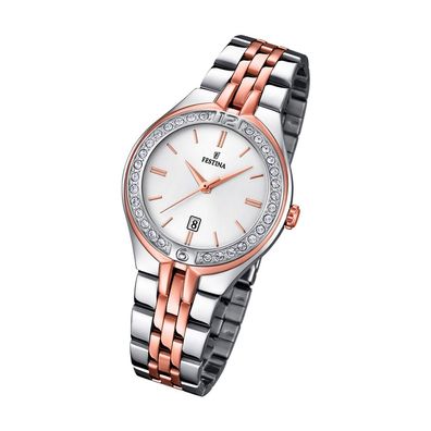 Festina Edelstahl Damen Uhr F16868/2 Armbanduhr silber rosegold Trend UF16868/2