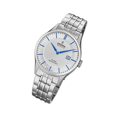 Festina Edelstahl Herren Uhr F20005/2 Armband-Uhr silber Swiss Made UF20005/2