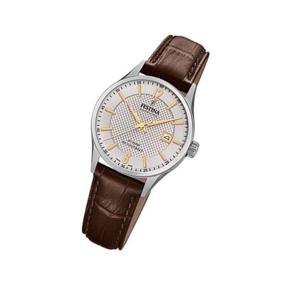 Festina Leder Damen Uhr F20009/2 Analog Armband-Uhr braun Swiss Made UF20009/2
