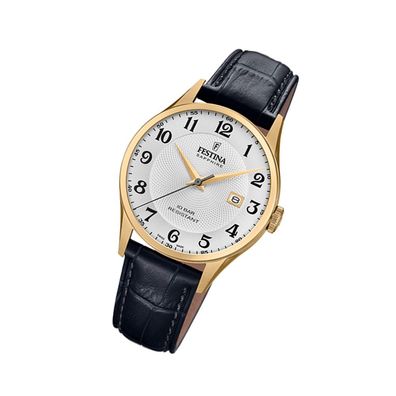 Festina Leder Herren Uhr F20010/1 Armband-Uhr schwarz Swiss Made UF20010/1