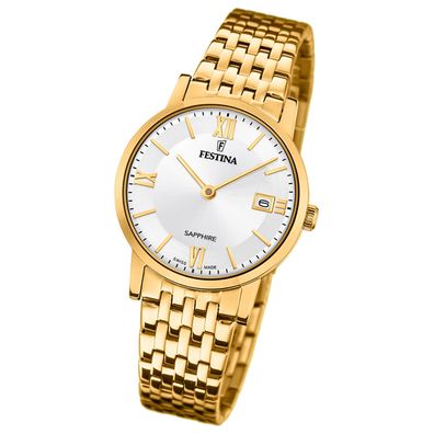 Festina Damenuhr Swiss Made Armbanduhr Edelstahl gold UF20021/1
