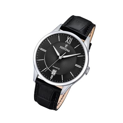 Festina Leder Herren Uhr F20426/3 Armbanduhr Sport schwarz Klassik UF20426/3