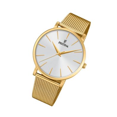 Festina Edelstahl Damen Uhr F20476/1 Armbanduhr gold Ladies Classic UF20476/1