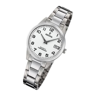 Festina Edelstahl Damen Uhr F20509/1 Armband-Uhr silber Klassik UF20509/1