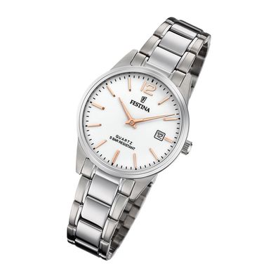 Festina Edelstahl Damen Uhr F20509/2 Armband-Uhr silber Klassik UF20509/2