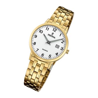 Festina Edelstahl Elegant Damen Uhr F20514/1 Armband-Uhr gold Klassik UF20514/1
